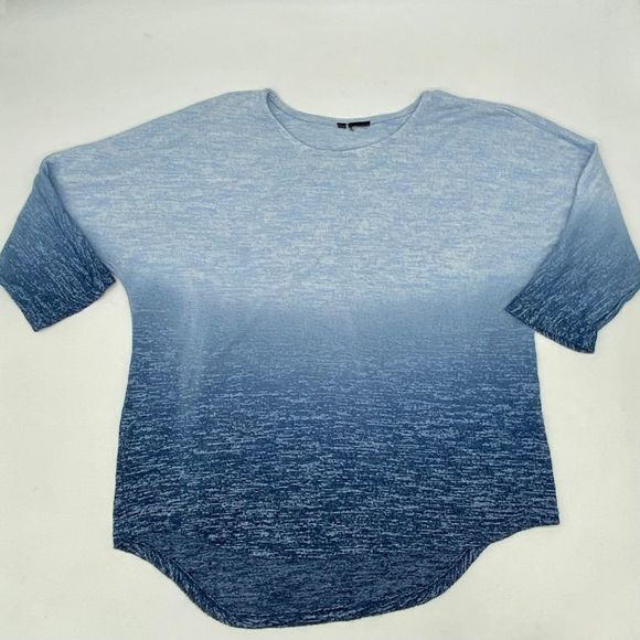 Blue Gradient Ombré Pullover Knit Sweater Womens Large - Picture 5 of 9